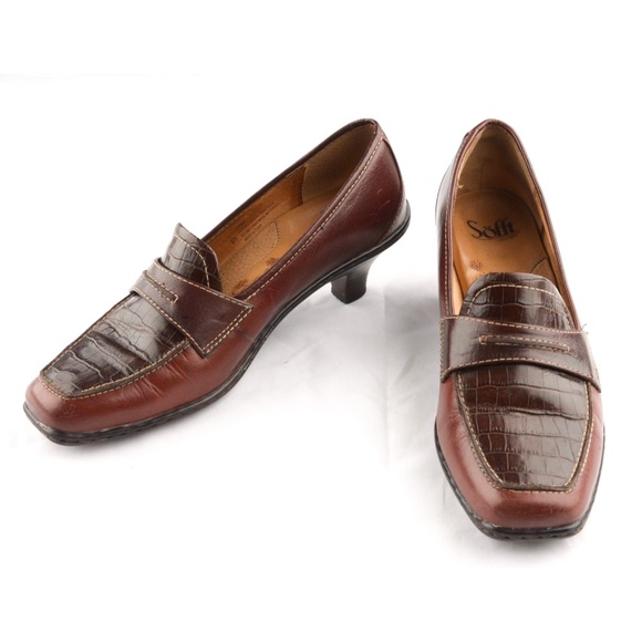 SOFFT Pumps Brown Leather Reptile Size 9 N - Picture 2 of 8
